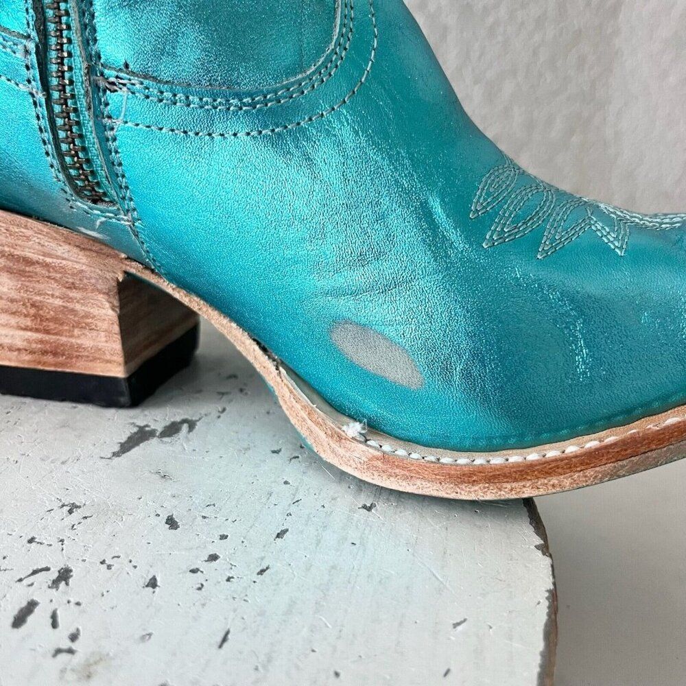 Lane SMOKESHOW Womens Cowboy Boots 7.5 Turquoise Leather Western Cowgirl Tall - Picture 9 of 13